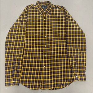 Ralph Lauren Yellow Plaid Men's Shirt Size L